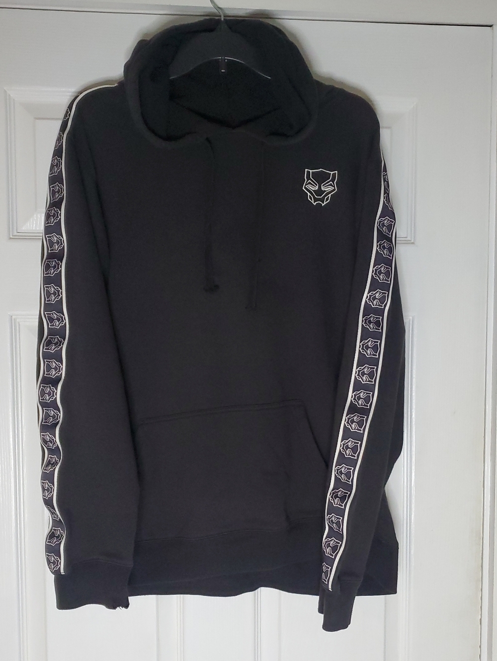 Marvel Black Hooded Sweatshirt with Logo Tape Detail Black Panther